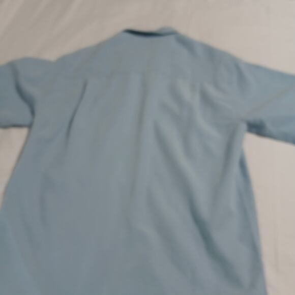 Brandini Men's Medium Powder Blue HSort-Sleeved Button-Up Shirt Seersucker - Picture 10 of 14